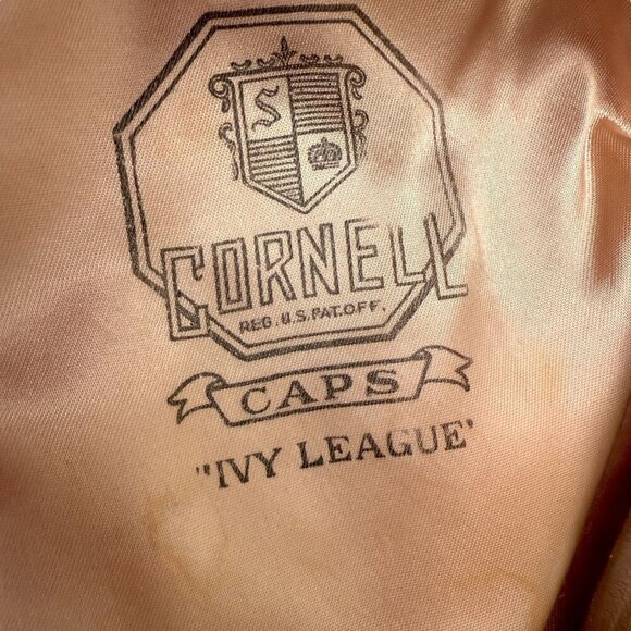 Vintage Cornell Caps Corduroy Hat Ivy League Red Newsboy 7 1/8 Rare Find! - Picture 8 of 15